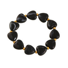 Colorful Resin Heart stainless Steel Beaded Bracelet Jewelry for Women
