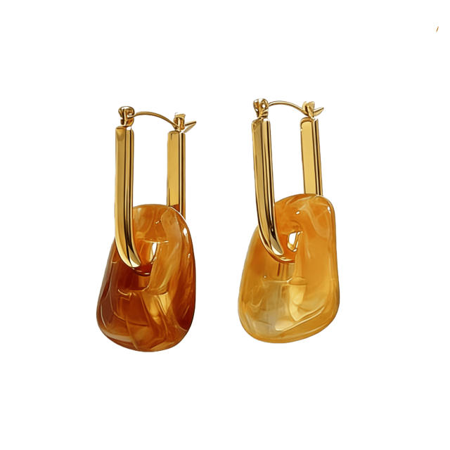 Popular Colorful Resin Geometric Earrings for Women stainless steel earrings