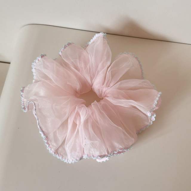 Korean fashion sweet mesh scrunchies for women