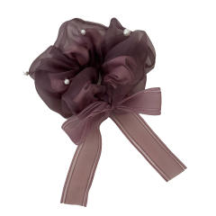 Korean fashion mesh scrunchies hair ties with pearl bow