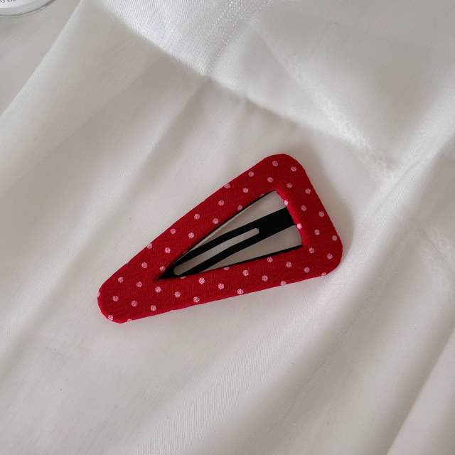 Korean Polka Dot Triangle Hair Clip snap hair clips for women