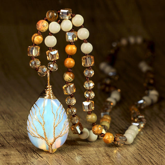 Best-Selling Tree of Life Water Drop Pendant Necklace for Women