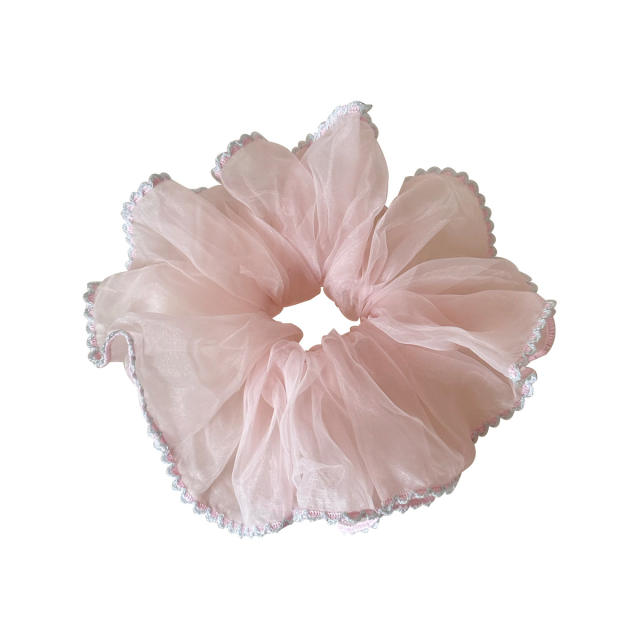 Korean fashion sweet mesh scrunchies for women