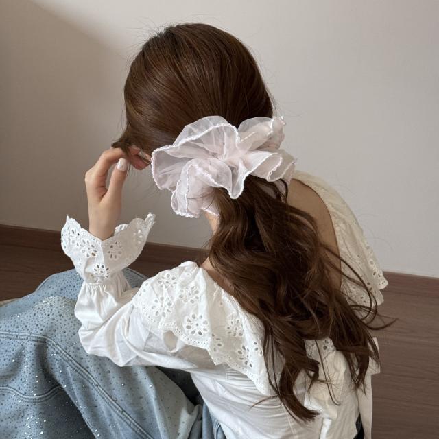 Korean fashion sweet mesh scrunchies for women
