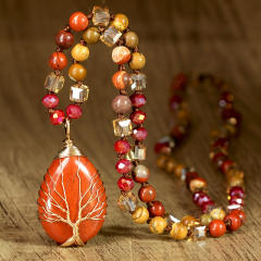Best-Selling Tree of Life Water Drop Pendant Necklace for Women