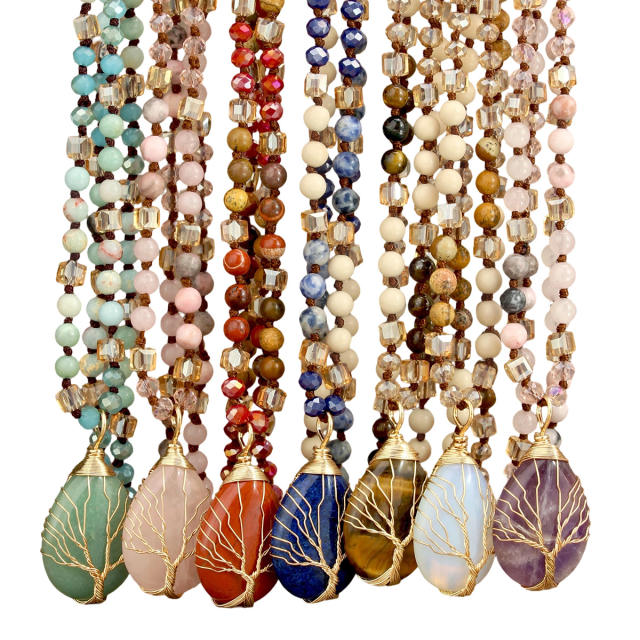 Best-Selling Tree of Life Water Drop Pendant Necklace for Women