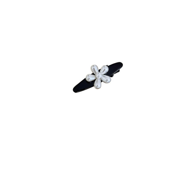 French trend pearl flower easy match hair clips for women