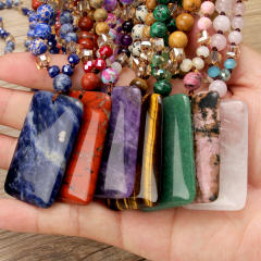 Best-Selling Bohemian Style Natural Stone Necklace for Women