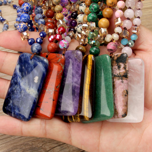 Best-Selling Bohemian Style Natural Stone Necklace for Women