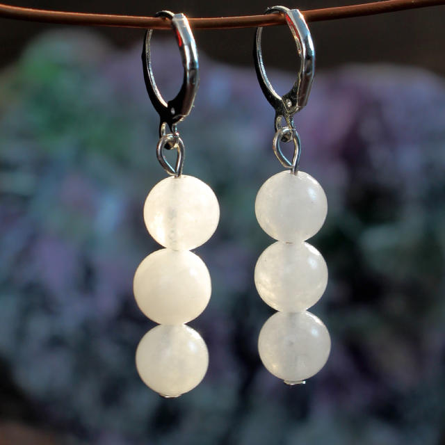 Bohemian Style Natural Stone Earrings for Women Colorful Agate Earrings