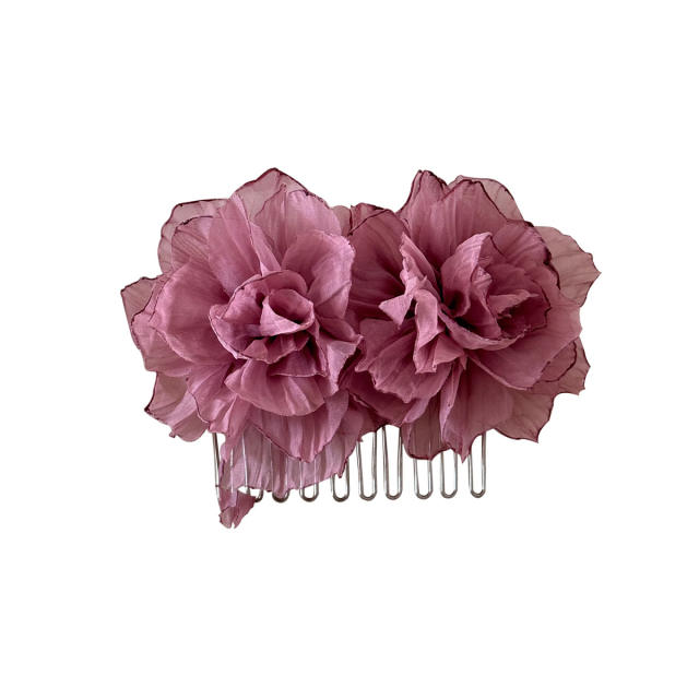 Summer holiday beach trend fabric flower hair combs hair clips