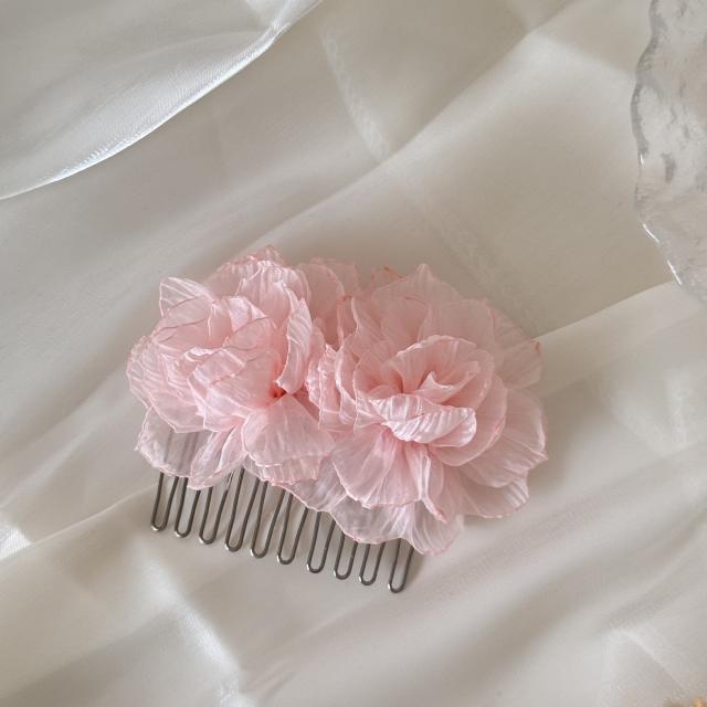 Summer holiday beach trend fabric flower hair combs hair clips