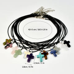 Fashion Cross Agate Pendant Necklace