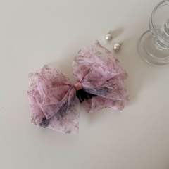Fairy Organza Floral Bow Hair Clip for Women
