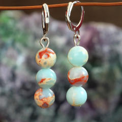 Bohemian Style Natural Stone Earrings for Women Colorful Agate Earrings