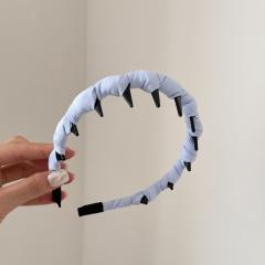 2026 new plain color fabric zig zag headband