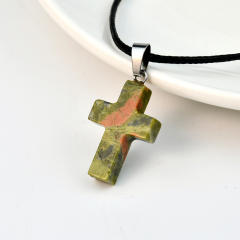 Fashion Cross Agate Pendant Necklace