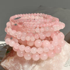 Handmade bead pink crystal bracelet