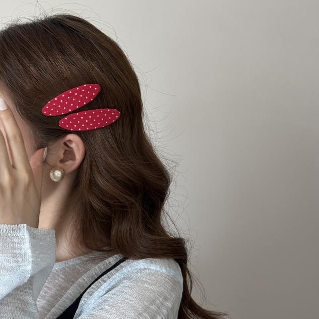 Korean Polka Dot Triangle Hair Clip snap hair clips for women