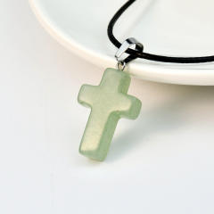 Fashion Cross Agate Pendant Necklace