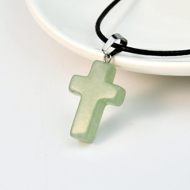 Fashion Cross Agate Pendant Necklace