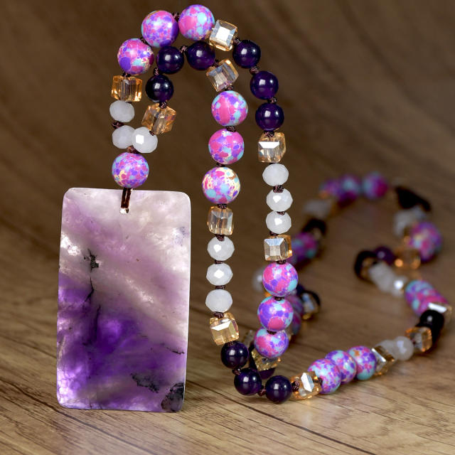 Best-Selling Bohemian Style Natural Stone Necklace for Women
