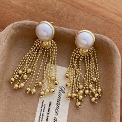 New Chinese-Style Retro Pearl Tassel Earrings