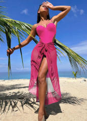 New Casual Tight Swimsuit Women's Skirt Sexy one piece Swimsuit set