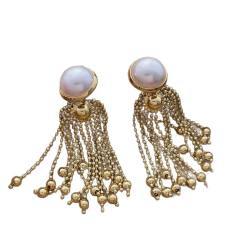 New Chinese-Style Retro Pearl Tassel Earrings