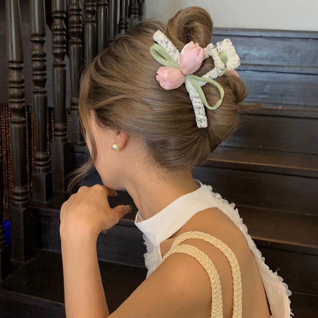 Korean New Tulip Spring Summer Hair Accessories for Women hair claw clips