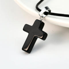Fashion Cross Agate Pendant Necklace