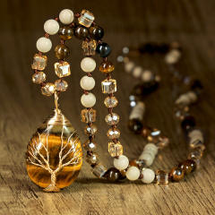 Best-Selling Tree of Life Water Drop Pendant Necklace for Women