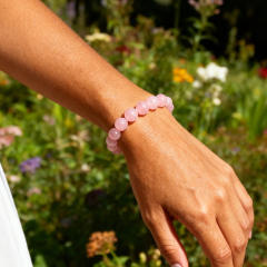 Handmade bead pink crystal bracelet