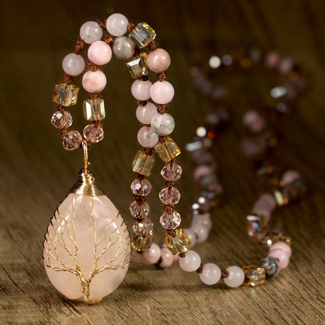 Best-Selling Tree of Life Water Drop Pendant Necklace for Women