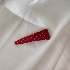 Red polka dot-small triangle clip
