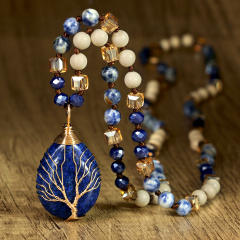 Best-Selling Tree of Life Water Drop Pendant Necklace for Women