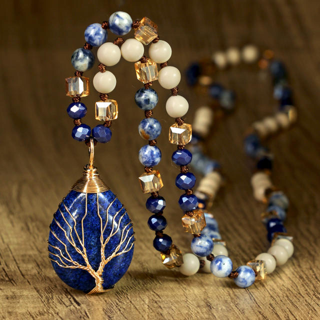 Best-Selling Tree of Life Water Drop Pendant Necklace for Women