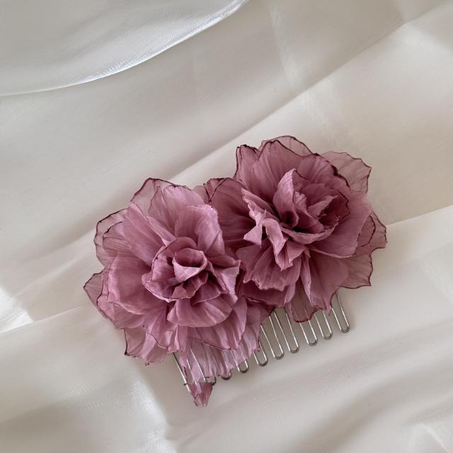 Summer holiday beach trend fabric flower hair combs hair clips
