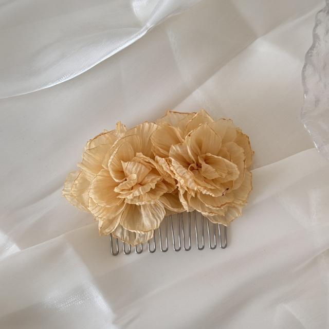 Summer holiday beach trend fabric flower hair combs hair clips