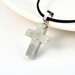 Fashion Cross Agate Pendant Necklace