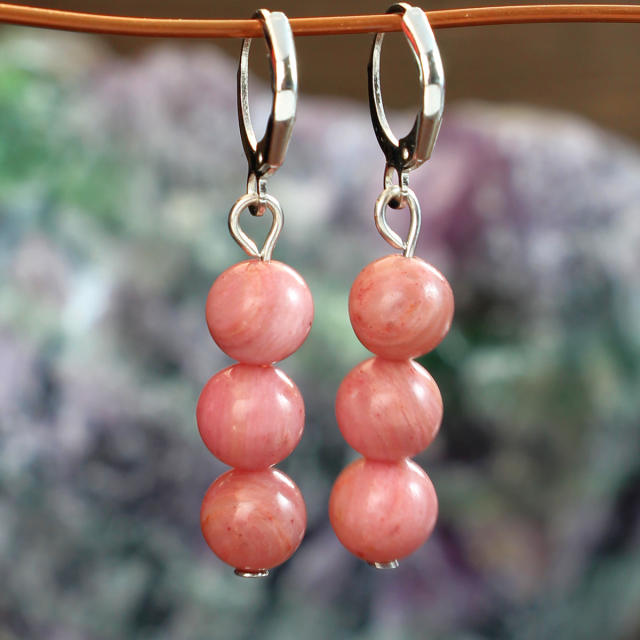 Bohemian Style Natural Stone Earrings for Women Colorful Agate Earrings