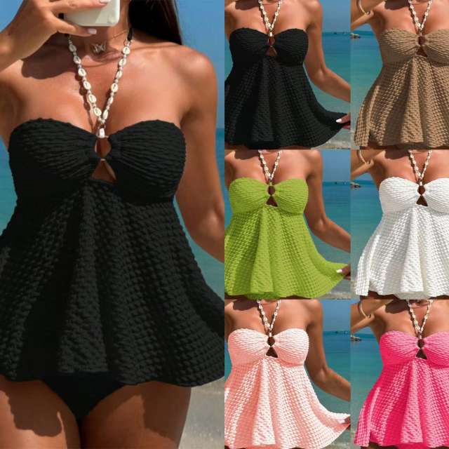 New Split Swimsuit Female Sexy  Bikini Halterneck Suspender Beach Vacation Swimsuit