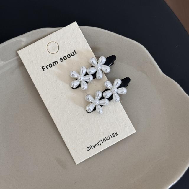 French trend pearl flower easy match hair clips for women