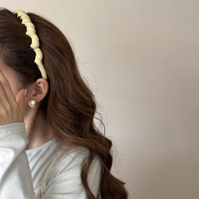 2026 new plain color fabric zig zag headband