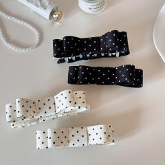Korean-Style Versatile Polka Dot Bow Hair Clip for Women banana hair clips