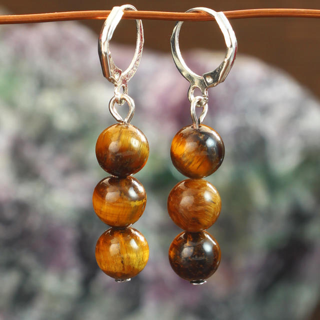 Bohemian Style Natural Stone Earrings for Women Colorful Agate Earrings