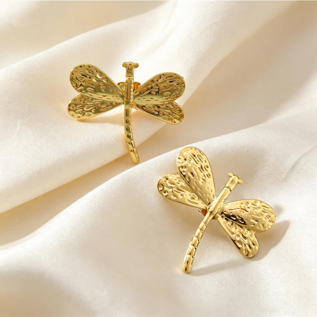 New Style Dragonfly Butterfly Stainless Steel Earrings Fashionable Non-Fading Earrings