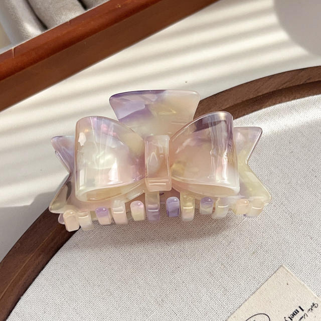 New Acetate Bow Clip French Retro Hair Claw clips Shark Clip for Women 8.7cm