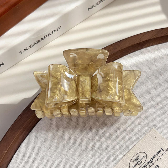 New Acetate Bow Clip French Retro Hair Claw clips Shark Clip for Women 8.7cm
