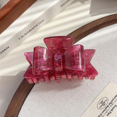 New Acetate Bow Clip French Retro Hair Claw clips Shark Clip for Women 8.7cm